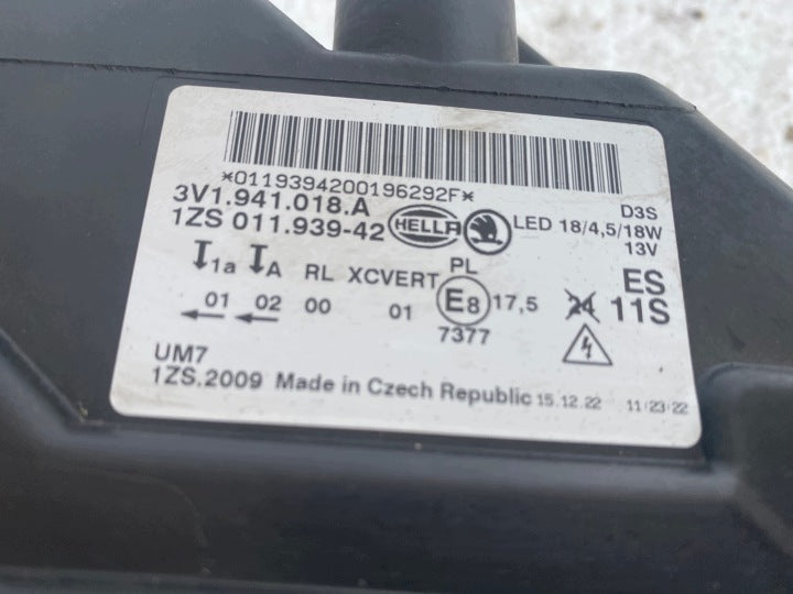 Frontscheinwerfer Skoda Superb III 3V1941018A Xenon Rechts Headlight SCH5635028493el