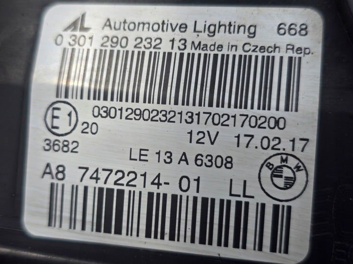 Frontscheinwerfer BMW 2 F45 7472214-01LL Rechts Scheinwerfer Headlight SCH5877216204wt