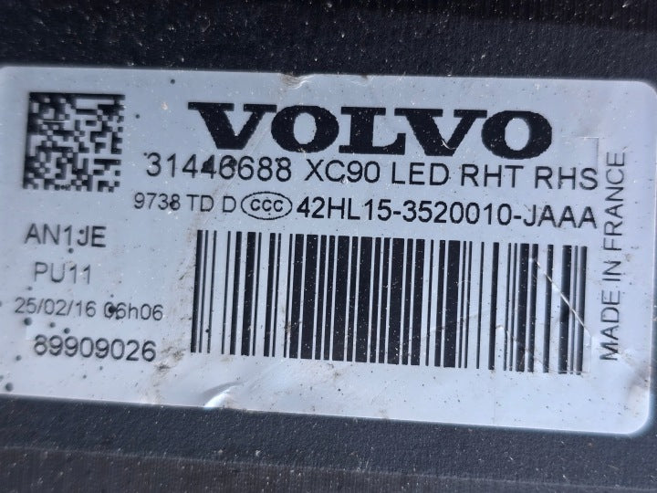 Frontscheinwerfer Volvo Xc90 31446688 LED Rechts Scheinwerfer Headlight SCH5926740518fe