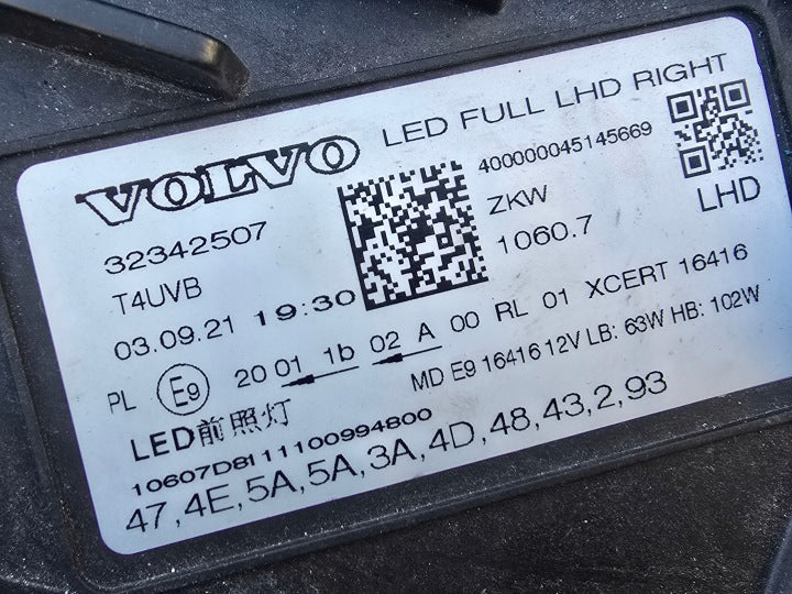 Frontscheinwerfer Volvo Xc60 32342507 Rechts Scheinwerfer Headlight SCH5933452319pr