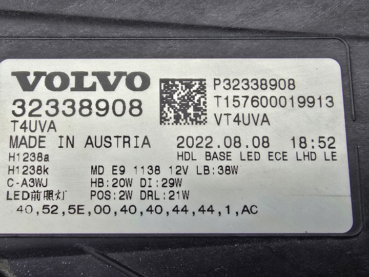Frontscheinwerfer Volvo Xc40 32338908 Links Scheinwerfer Headlight SCH6309775881gw