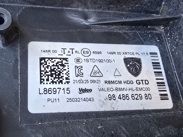 Frontscheinwerfer Peugeot 508 9848662980 Links Scheinwerfer Headlight SCH6398066066vd