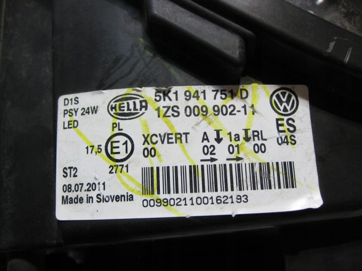 Frontscheinwerfer VW Golf VI 5K1941751D Links Scheinwerfer Headlight SCH6573695302xx