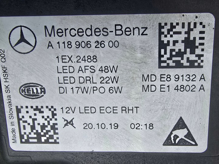 Frontscheinwerfer Mercedes-Benz Cla X118 C118 A1189062600 LED Rechts Headlight SCH6585717115fp