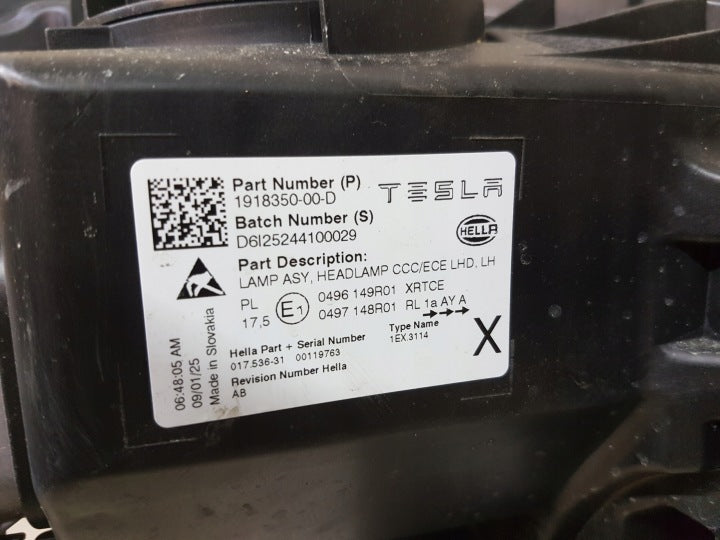 Frontscheinwerfer Tesla Model Y 1918350-00-D LED Links Scheinwerfer Headlight SCH6815574567pv