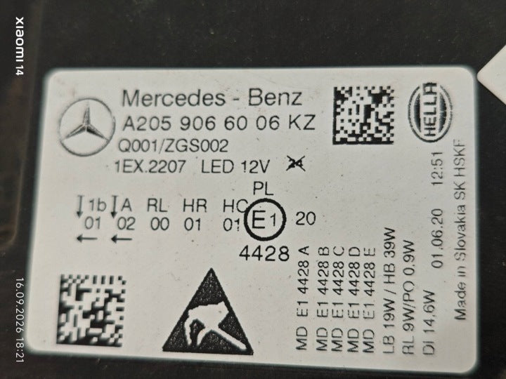 Frontscheinwerfer Mercedes-Benz W205 A2059066006 Rechts Scheinwerfer Headlight SCH7042638519ml