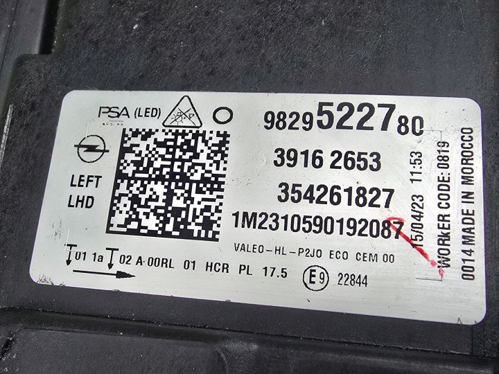 Frontscheinwerfer Opel Corsa F 9829522780 LED Links Scheinwerfer Headlight SCH7511285121de