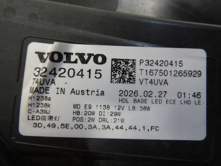 Frontscheinwerfer Volvo Xc40 32420415 LED Links Scheinwerfer Headlight SCH7520432924da