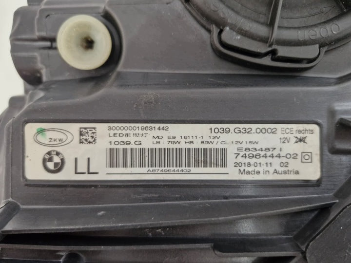 Frontscheinwerfer BMW 6 G32 7496444 Full LED Rechts Scheinwerfer Headlight SCH7620028848hu