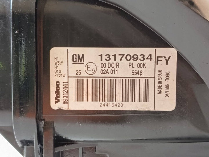 Frontscheinwerfer Opel Vectra C 13170934 Rechts Scheinwerfer Headlight SCH7719488635rr