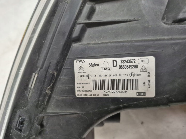 Frontscheinwerfer Citroën C4 III 9830649280 Rechts Scheinwerfer Headlight SCH7819682442hp