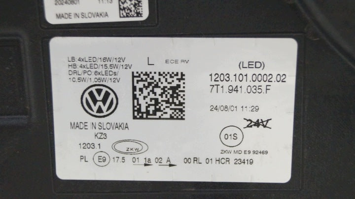 Frontscheinwerfer VW Multivan T7 7T1941035 LED Links Scheinwerfer Headlight SCH7943552019ia