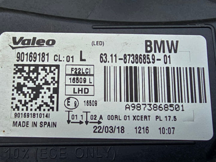 Frontscheinwerfer BMW 2 F22 F23 87386859-01 Links Scheinwerfer Headlight SCH8161761815dr