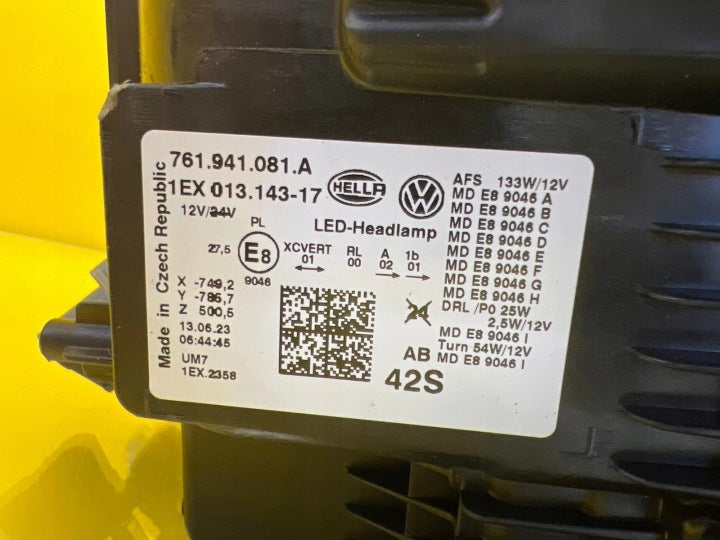 Frontscheinwerfer VW Touareg 761941081A LED Links Scheinwerfer Headlight SCH8183971057bm