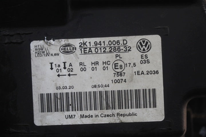 Frontscheinwerfer VW Caddy 2K1941006D Rechts Scheinwerfer Headlight SCH8339056699zd