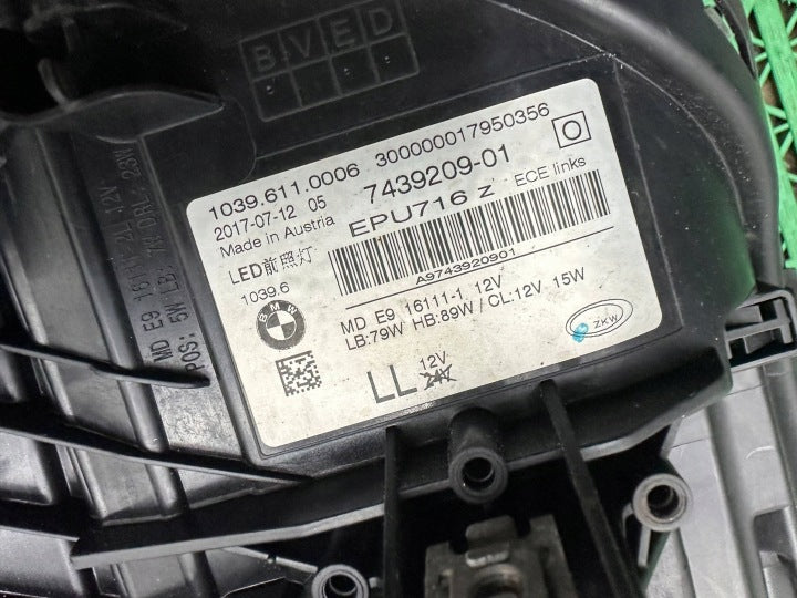 Frontscheinwerfer BMW 5 G31 G30 7439209 Links Scheinwerfer Headlight SCH8356383140hm