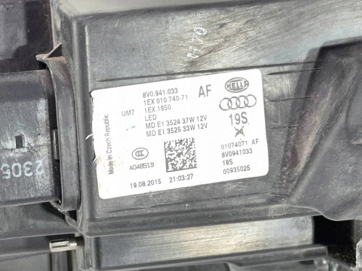 Frontscheinwerfer Audi A3 8V0941033 Links Scheinwerfer Headlight SCH8554591381jv