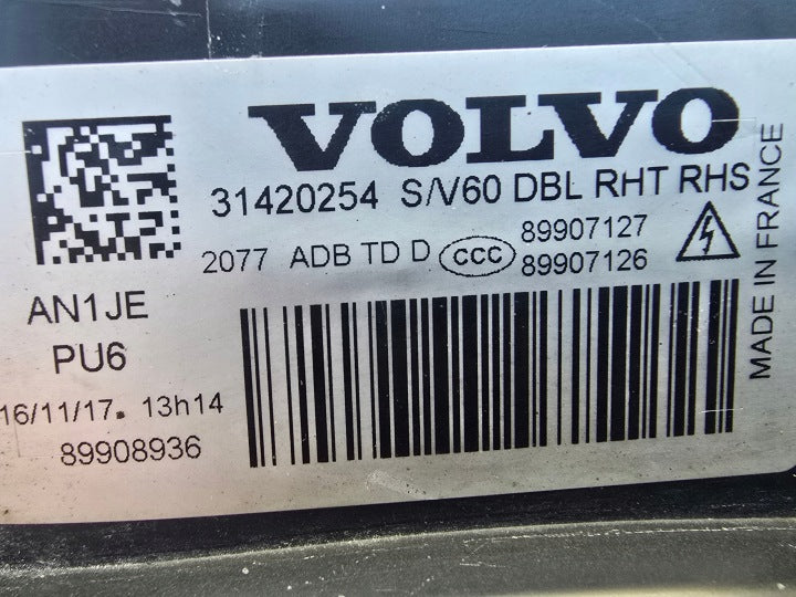 Frontscheinwerfer Volvo V60 S60 31420254 Rechts Scheinwerfer Headlight SCH8636860975by