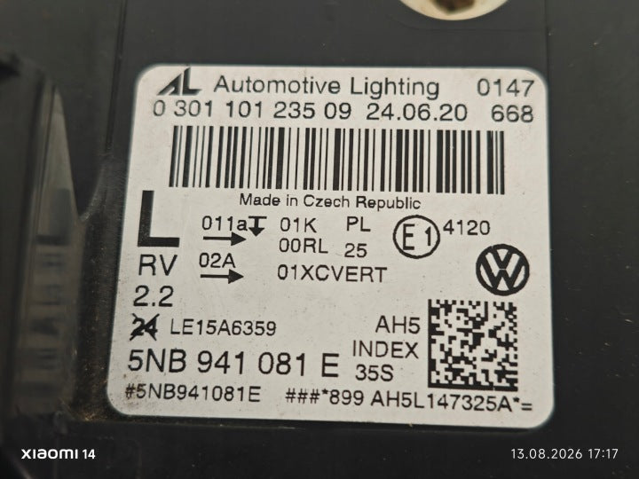 Frontscheinwerfer VW Tiguan 5NB941081E Links Scheinwerfer Headlight SCH8668529362bq