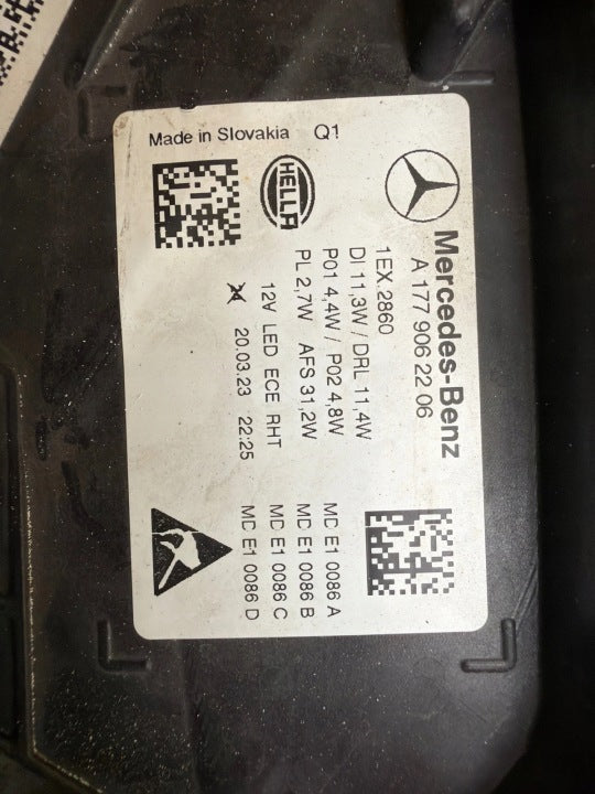 Frontscheinwerfer Mercedes-Benz W177 A1779062206 LED Rechts Headlight SCH8793864704tg