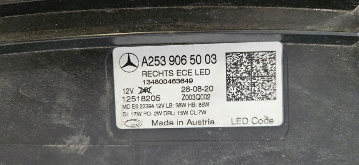 Frontscheinwerfer Mercedes-Benz Glc A2539065003 LED Rechts Headlight SCH8858408571ur