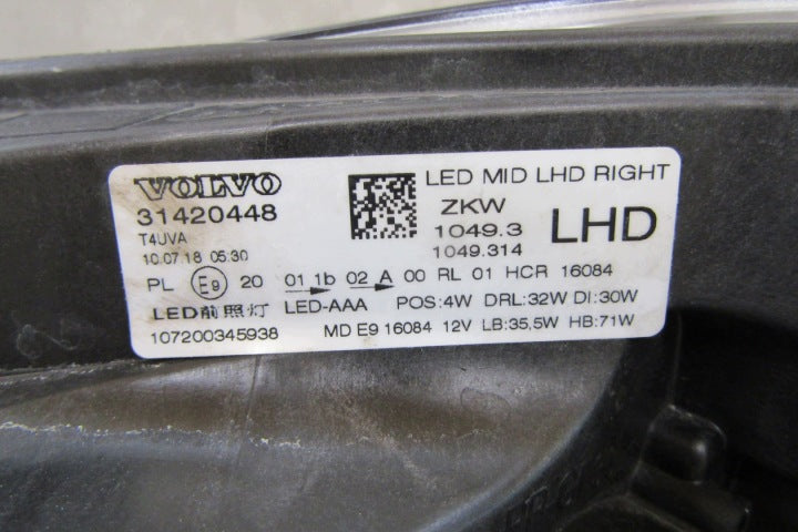 Frontscheinwerfer Volvo V40 31420448 LED Rechts Scheinwerfer Headlight SCH8875616597xr
