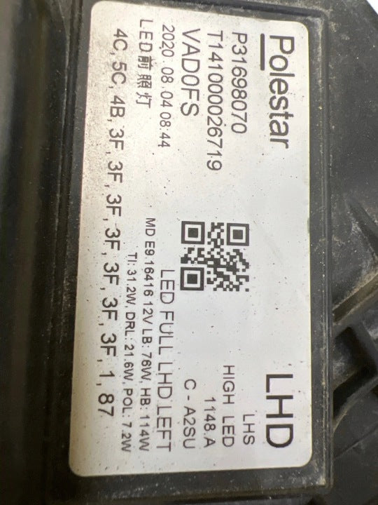 Frontscheinwerfer Polestar 2 P31698070 LED Links Scheinwerfer Headlight SCH9147065637om