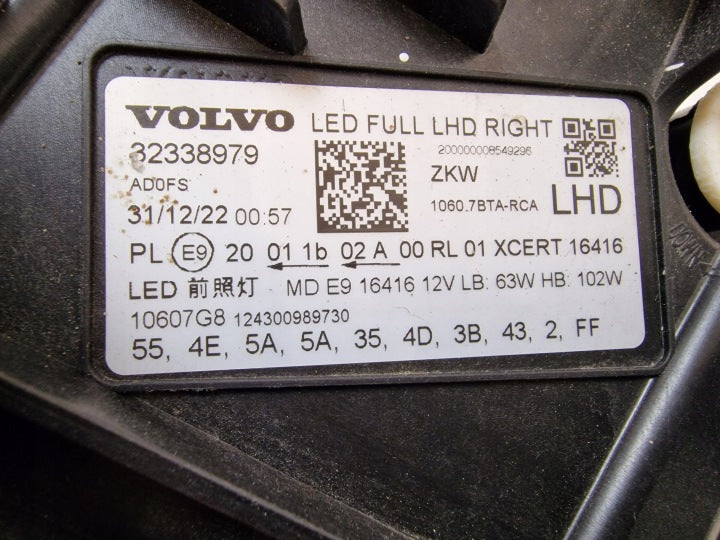 Frontscheinwerfer Volvo Xc60 II 32338979 Full LED Rechts Scheinwerfer Headlight SCH9352348471kh