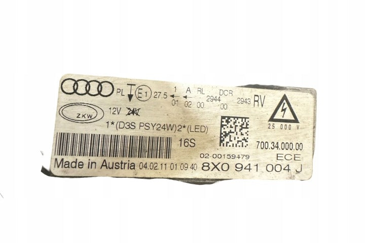 Frontscheinwerfer Audi A1 8X0941004J Rechts Scheinwerfer Headlight SCH9427192474pb