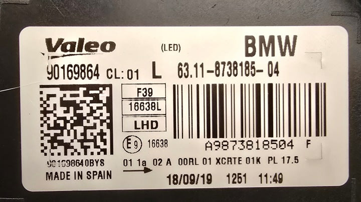 Frontscheinwerfer BMW X2 F39 8738185-04 LED Links Scheinwerfer Headlight SCH9588070358vb