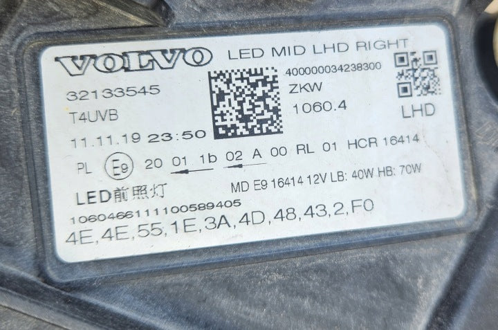 Frontscheinwerfer Volvo Xc60 32133545 LED Rechts Scheinwerfer Headlight SCH9610381821vz