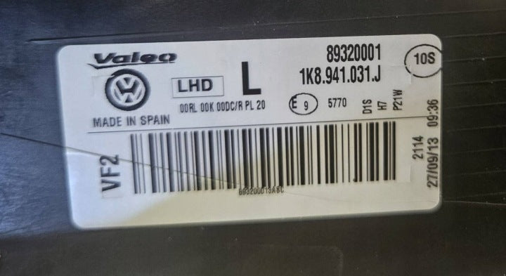 Frontscheinwerfer VW Scirocco 1K8941031J Links Scheinwerfer Headlight SCH9764109024gj