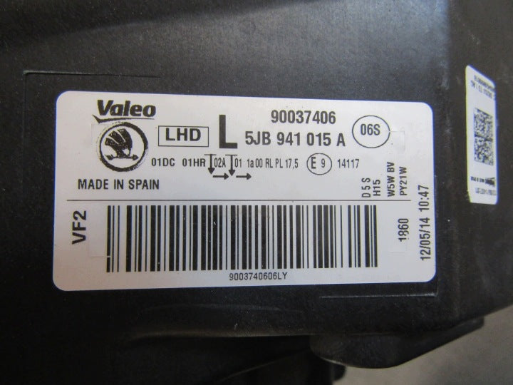 Frontscheinwerfer Skoda Rapid 5JB941015A Xenon Links Scheinwerfer Headlight SCH9784340227uv
