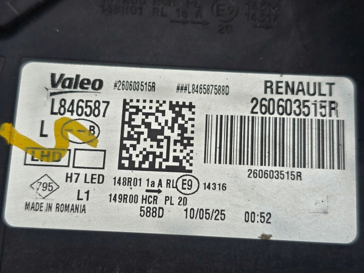 Frontscheinwerfer Dacia Duster 260603515R Links Scheinwerfer Headlight SCH9816122512vu
