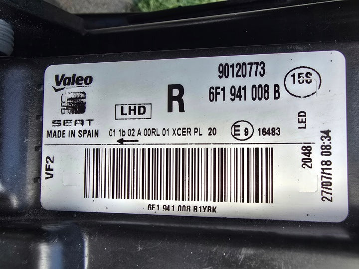 Frontscheinwerfer Seat Ibiza I 6F1941008B LED Rechts Scheinwerfer Headlight SCH9820274696qk