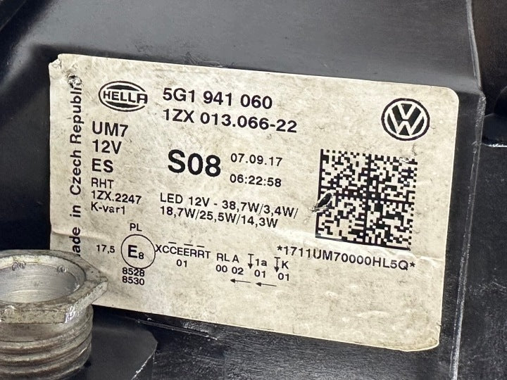 Frontscheinwerfer VW Golf 5G1941060 Rechts Scheinwerfer Headlight SCH9834018212lz