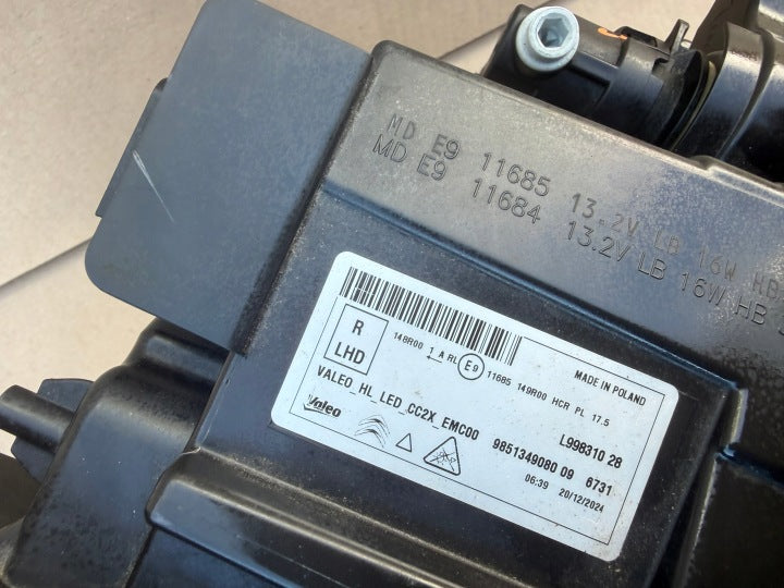 Frontscheinwerfer Citroën C3 9851349080 Rechts Scheinwerfer Headlight SCH9928881101jg