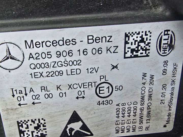 Frontscheinwerfer Mercedes-Benz W205 A2059061606KZ LED Rechts Headlight SCH9977094000qx