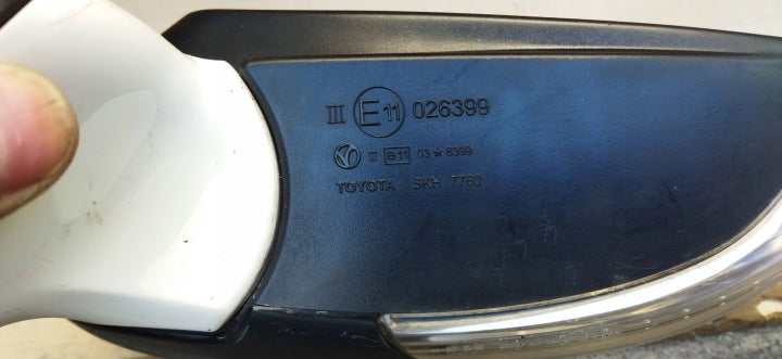 Außenspiegel Seitenspiegel Toyota Avensis E11026399 Elektrisch 7Pin Rechts Weiß SSP2015107126hy
