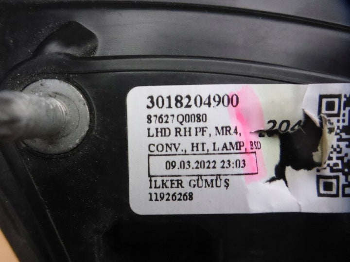 Außenspiegel Hyundai I20 III 87627Q0080 Elektrisch 10Pin Rechts Schwarz SSP9440731540eg