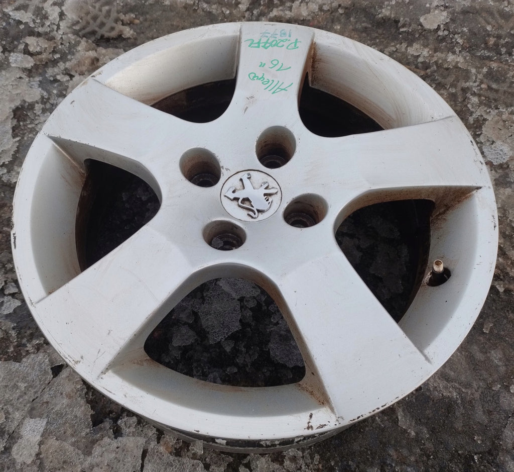 1x Alufelge 16 Zoll 6.0" 4x108 27ET Matt Silber 9686100080 Peugeot 207 Rim Wheel FEL6469441156oj