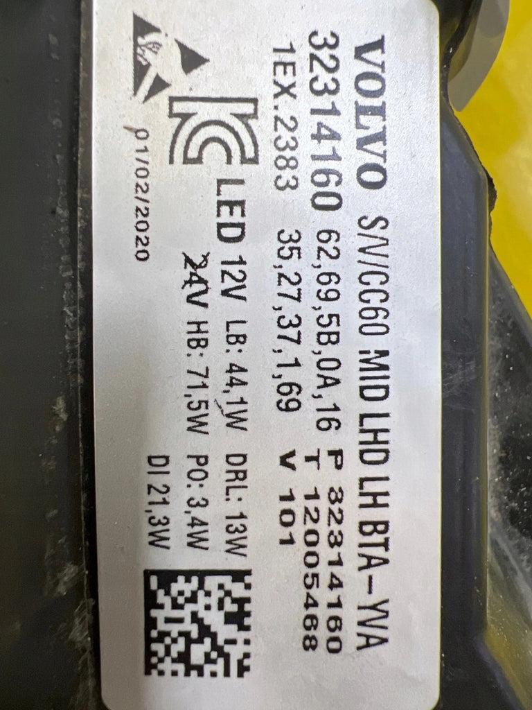Frontscheinwerfer Volvo V60 S60 32314160 LED Links Scheinwerfer Headlight SCH6602756366uv