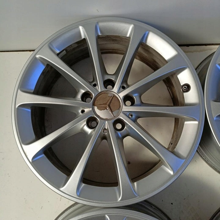 4x Alufelge 17 Zoll 6.5" 5x112 44ET Glanz Silber A1774010300 Mercedes-Benz FEL9147498890oe