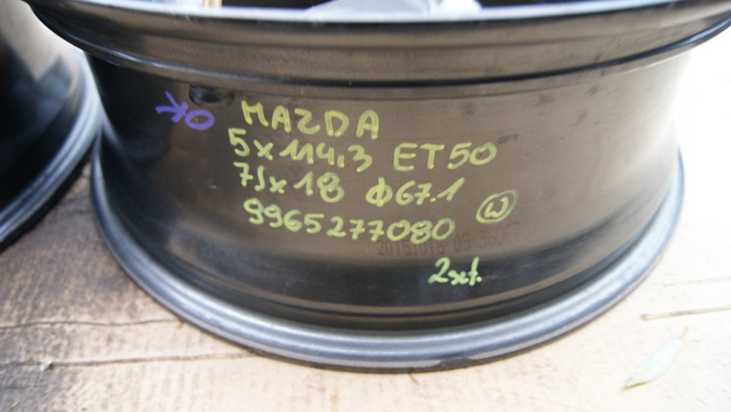 1x Alufelge 18 Zoll 7.0" 5x114.3 50ET Glanz Graphit 9965277080 Mazda Cx-3 Mg FEL7105333084cf