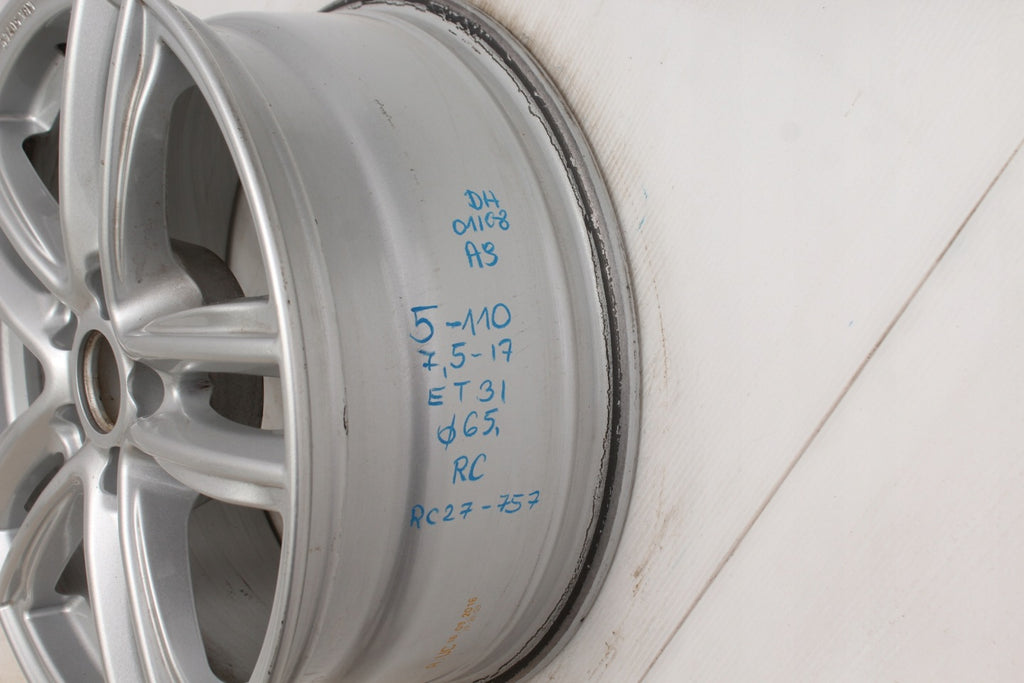 1x Alufelge 17 Zoll 7.5" 5x110 31ET Glanz Silber RC27757 Rim Wheel FEL4326466062dc