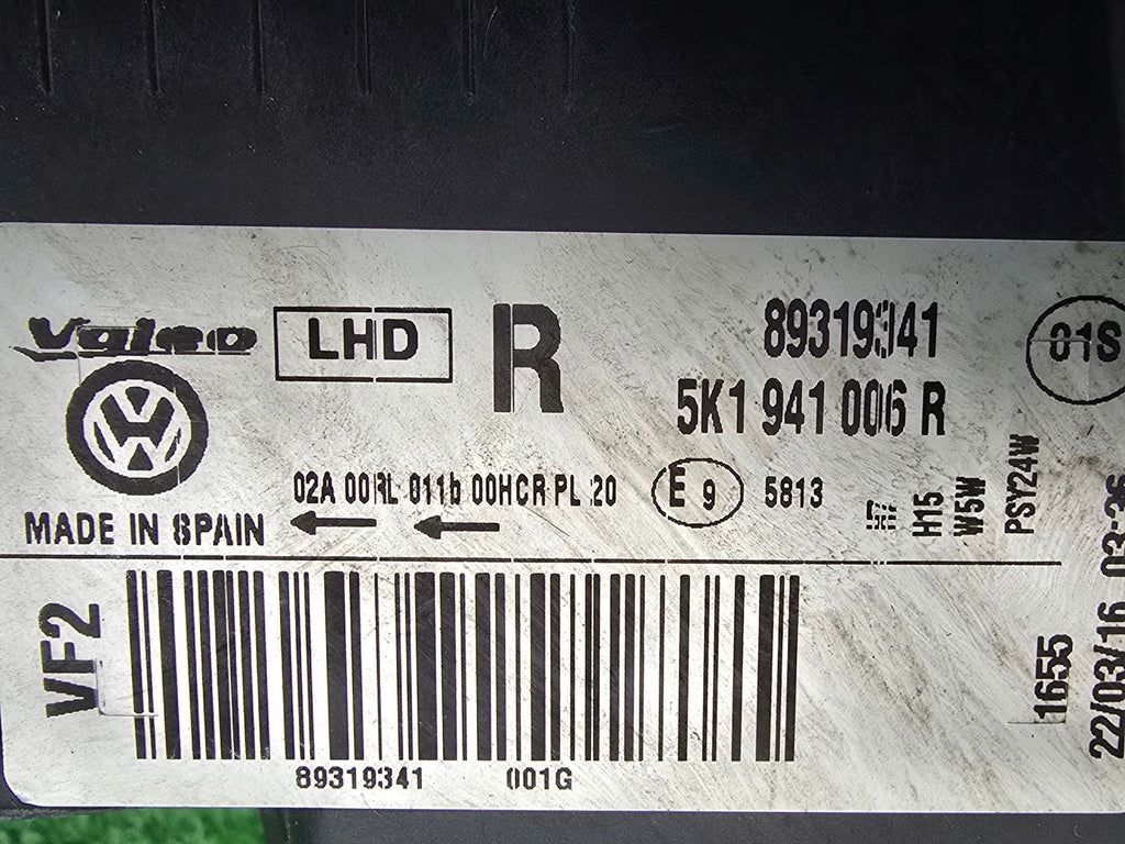 Frontscheinwerfer VW Golf 5K1941006R Rechts Scheinwerfer Headlight SCH3140237689ce