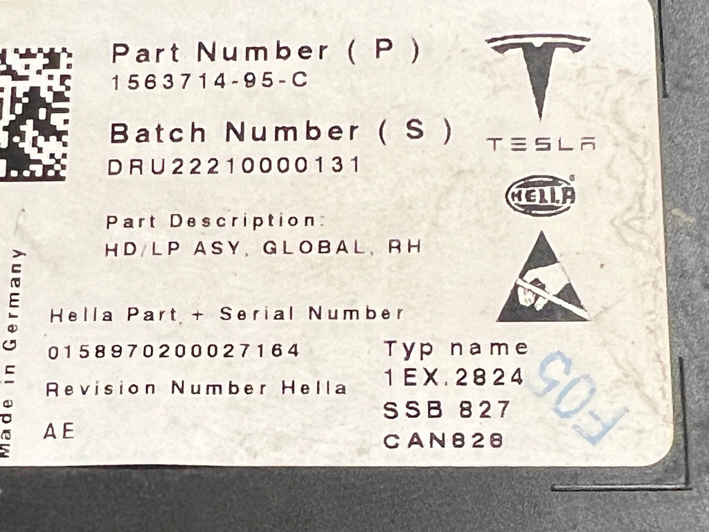Frontscheinwerfer Tesla S 1563714-00-D LED Rechts Scheinwerfer Headlight