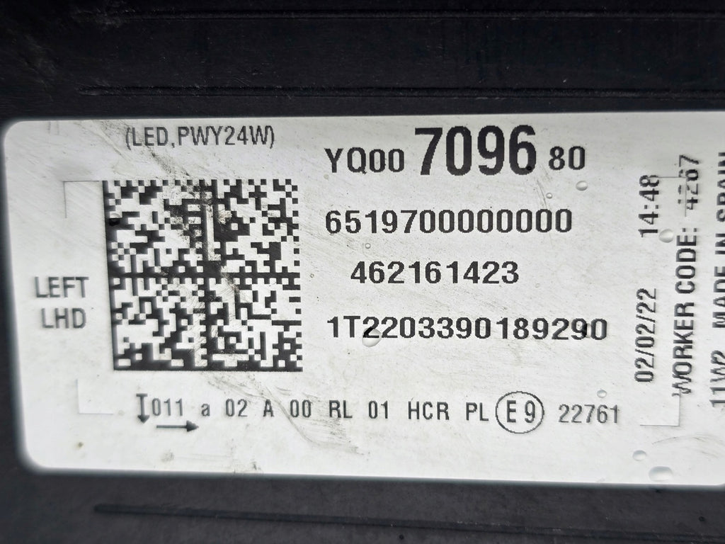 Frontscheinwerfer Opel Crossland X YQ00709680 Links Scheinwerfer Headlight SCH7280676630wr