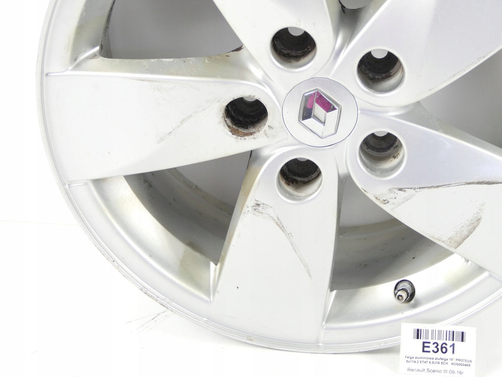 1x Alufelge 16 Zoll 6.5" 5x114.3 47ET 403000048R Renault Megane III Scenic FEL3567403200an