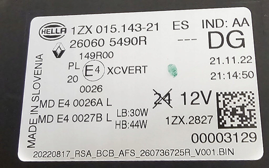 Frontscheinwerfer Renault Megane I E-Tech 260605490R LED Links Headlight SCH1734406985mb